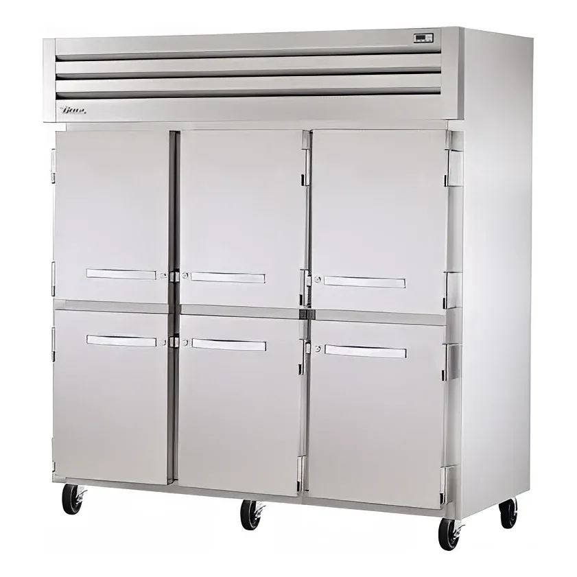 True STG3R-6HS-HC 77 3/4″ Three Section Reach In Refrigerator, (6) Left/Right Hinge Solid Doors, 115v