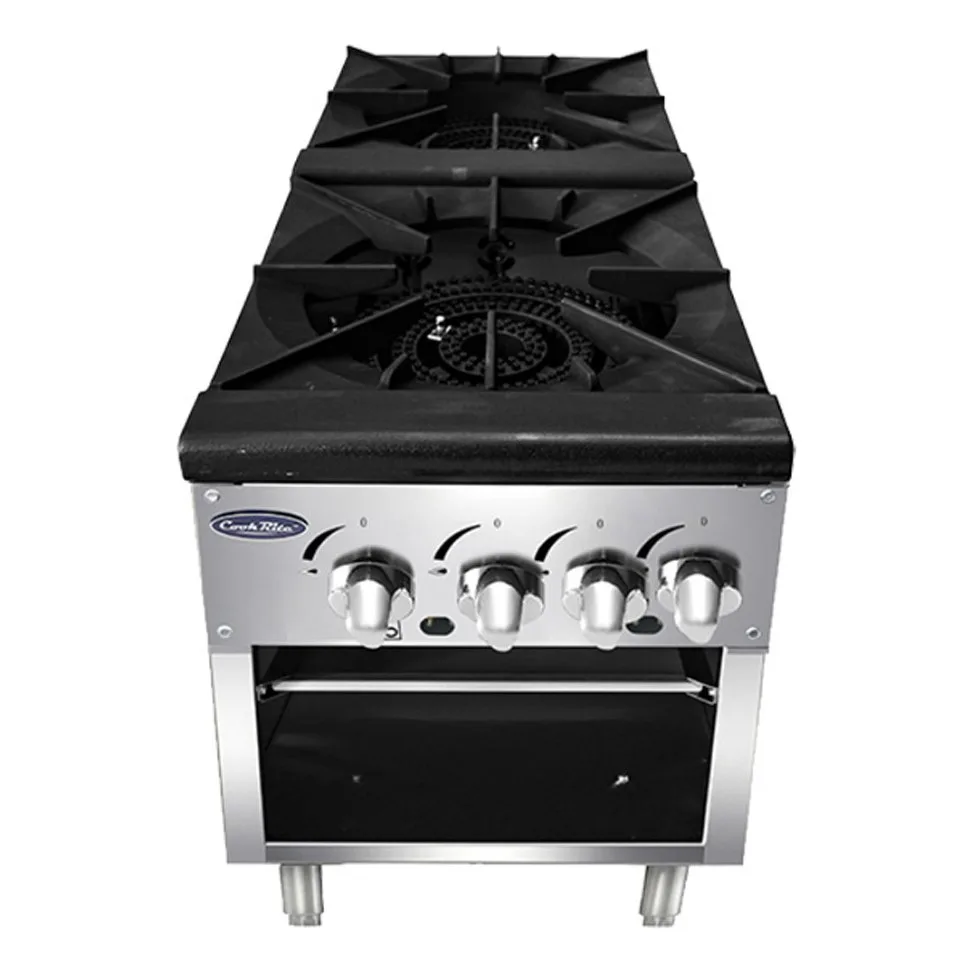 Atosa USA ATSP-18-2 18“ Gas Stock Pot Range (Stove) w/ (2) Three Ring Burners, 160.000 BTU