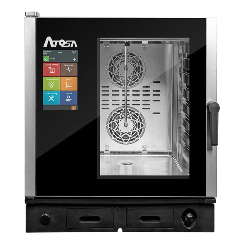 Atosa USA AEC-0711 E Half Size 7 Pan Electric Combi Oven w/ Smart Touchscreen, Boilerless, 208/240V