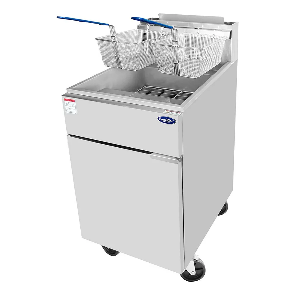 Atosa USA ATFS-75-LP Full Pot Floor Model LP Gas Fryer w/ 75 lbs, (5) Burners, 150.000 BTU