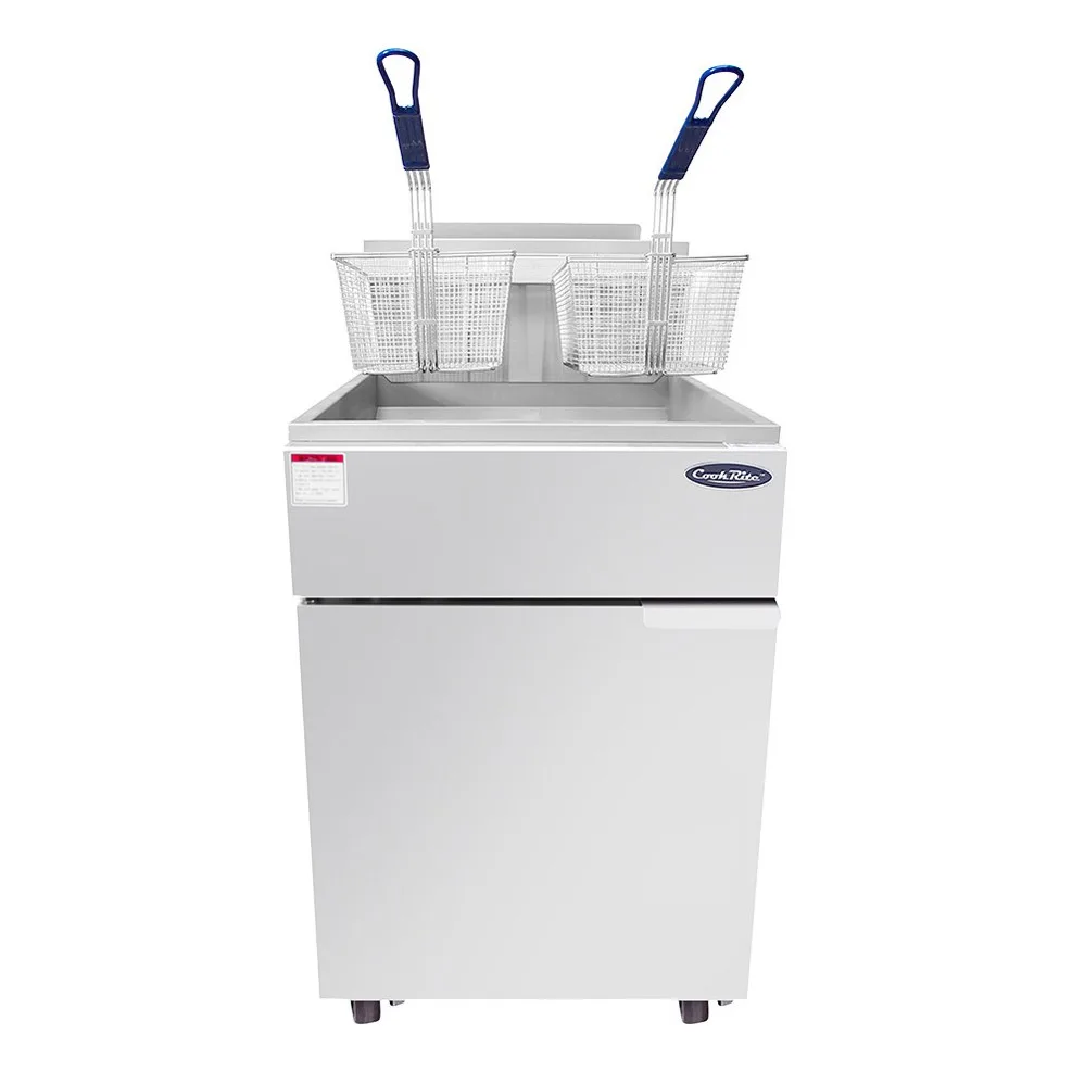 Atosa USA ATFS-75-LP Full Pot Floor Model LP Gas Fryer w/ 75 lbs, (5) Burners, 150.000 BTU