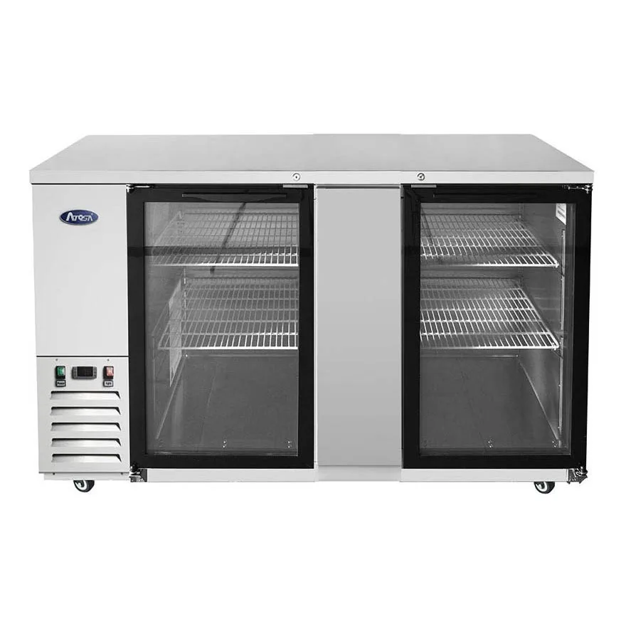 Atosa USA SBB69GGRAUS1 68" Two Section Back Bar Cooler with Glass Door, 18.6 cu. ft.