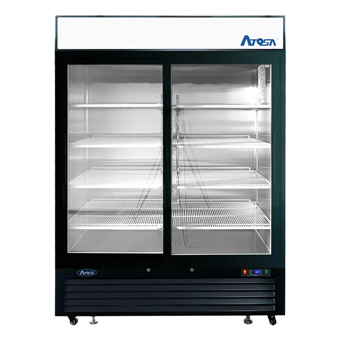 Atosa USA MCF8727GR 54" 2-Section Merchandiser Refrigerator w/ 2 Sliding Glass Door, 44.9 cu. ft.