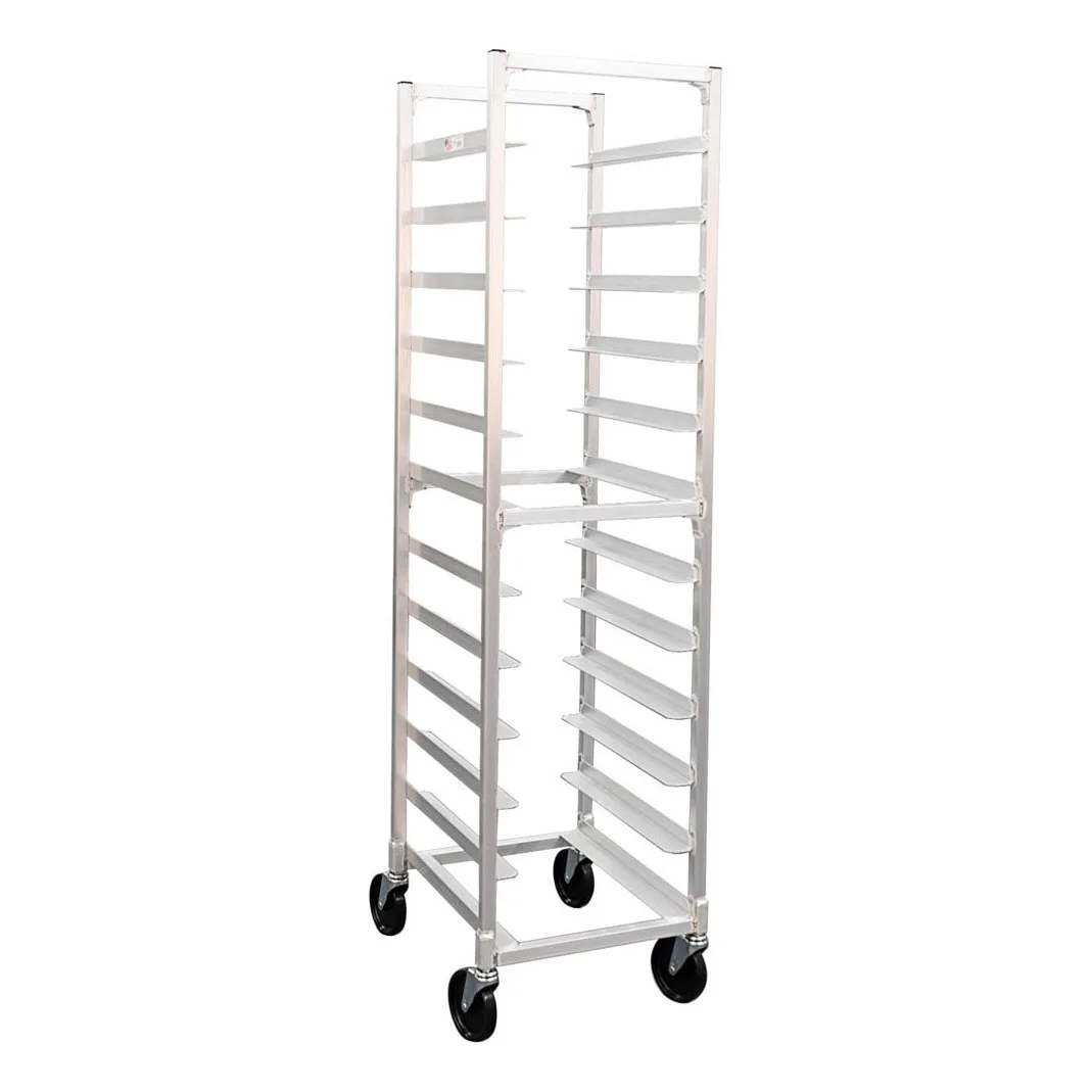 New Age NS832 12 Tray End Load Aluminum Mobile Tray Rack for 15" x 20" Trays