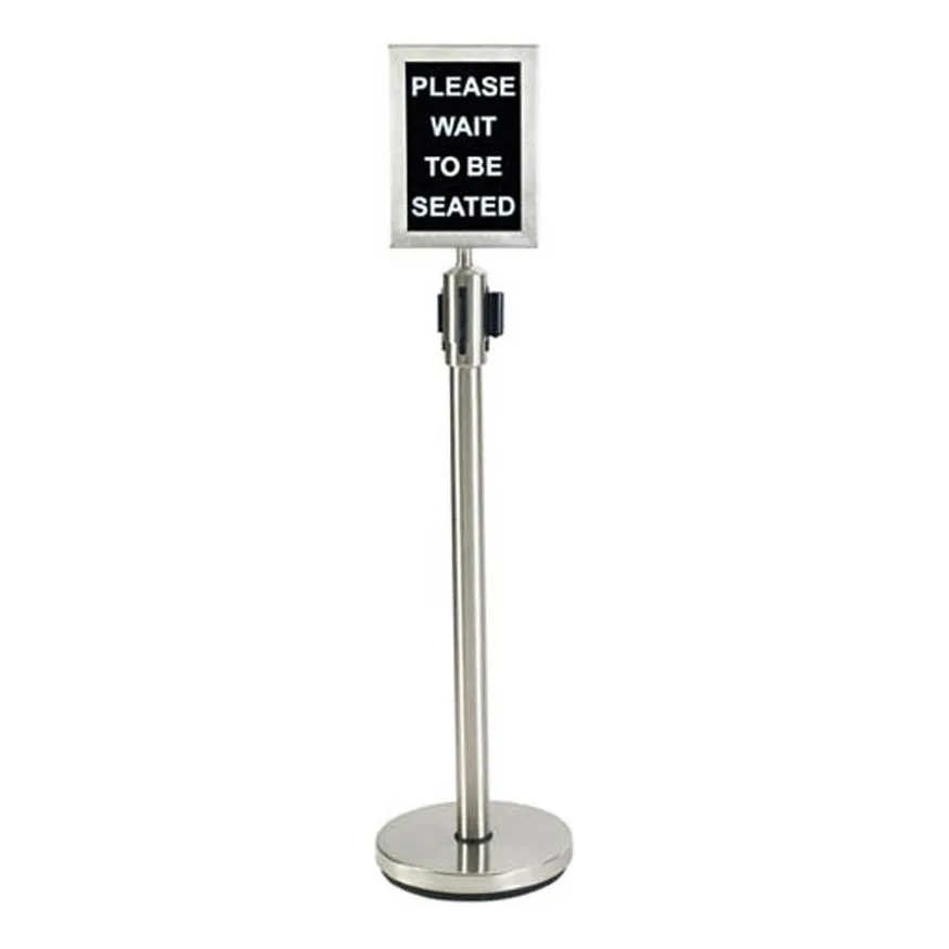 Winco CGS-38K, 35 1/2" Stanchion Post w/ 68" Retractable Belt