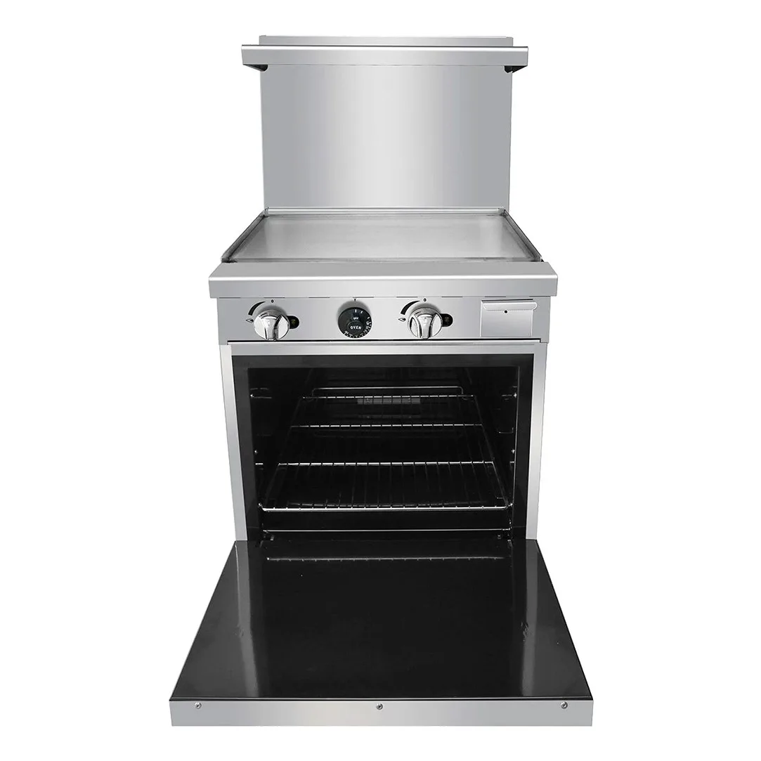 Atosa USA ATO-24G 24“ Gas Restaurant Range, (1) Space Saver Oven, (1) Griddle