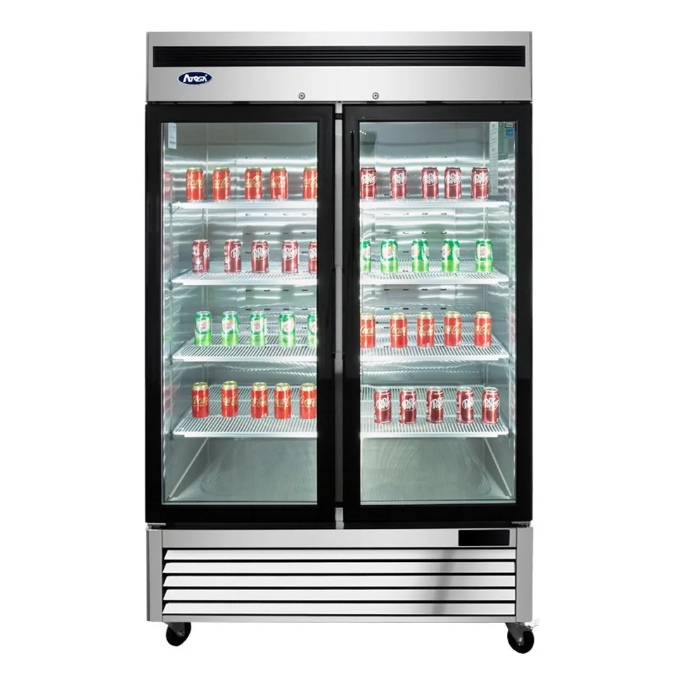 Atosa USA MCF8707GR 54" 2-Section Merchandiser Refrigerator w/ 2 Glass Door, 44.8 cu. ft.