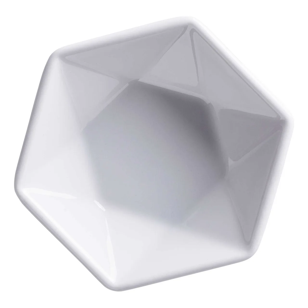 GET PA1101610024 Plate 2-3/4" Hexagonal Edge Porcelain White, Microwave/Dishwasher Safe - 1 Dozen