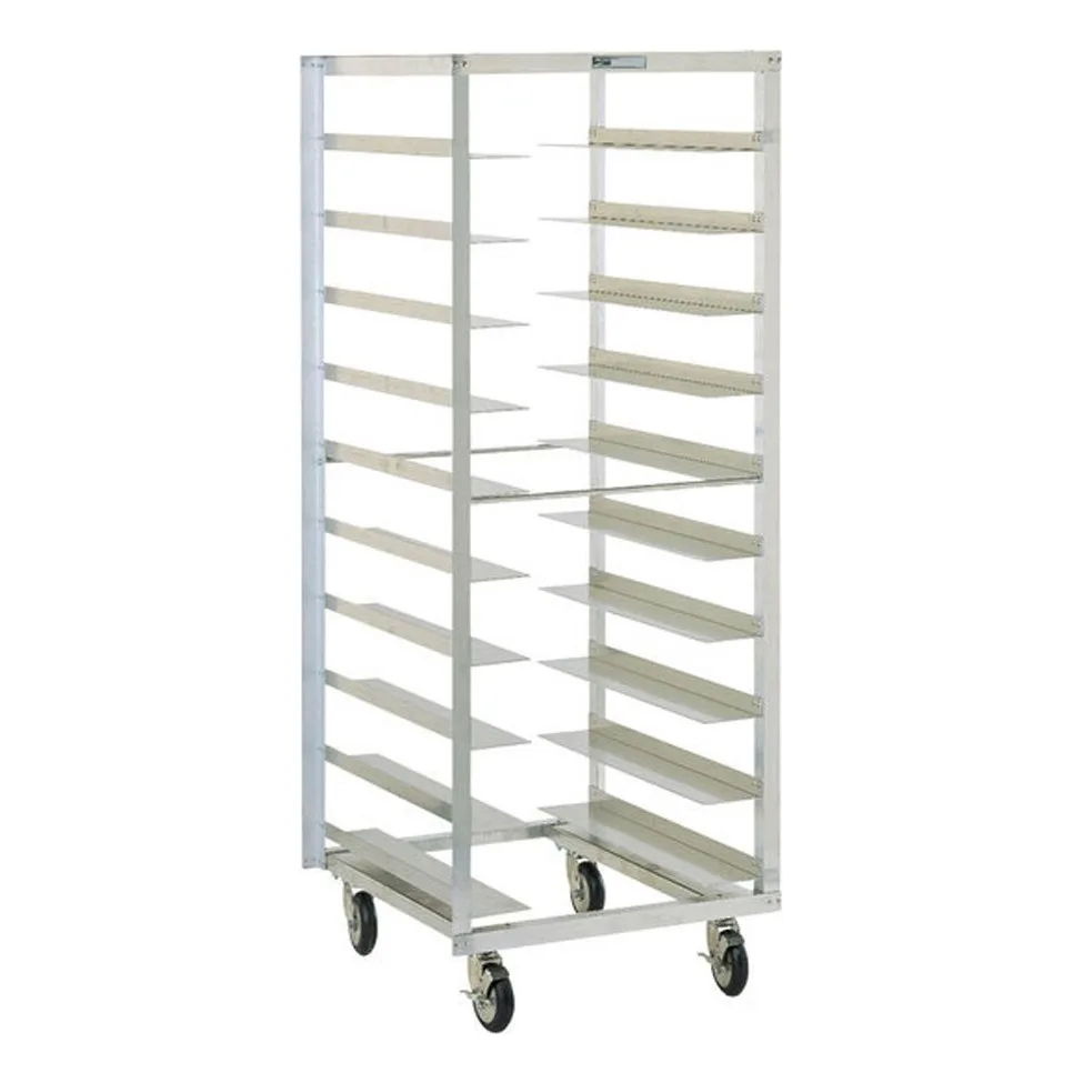 Metro RD27N 10 Pan Aluminum End Load Oval Tray Pan Rack, Assembled, 6" Bottom Load Slides