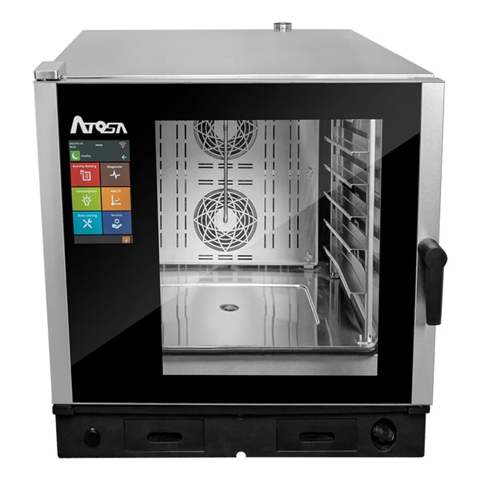 Atosa USA AEC-0621 E Full Size Smart Touch Electric Combi Oven w/ (6) Pans, 208/240v