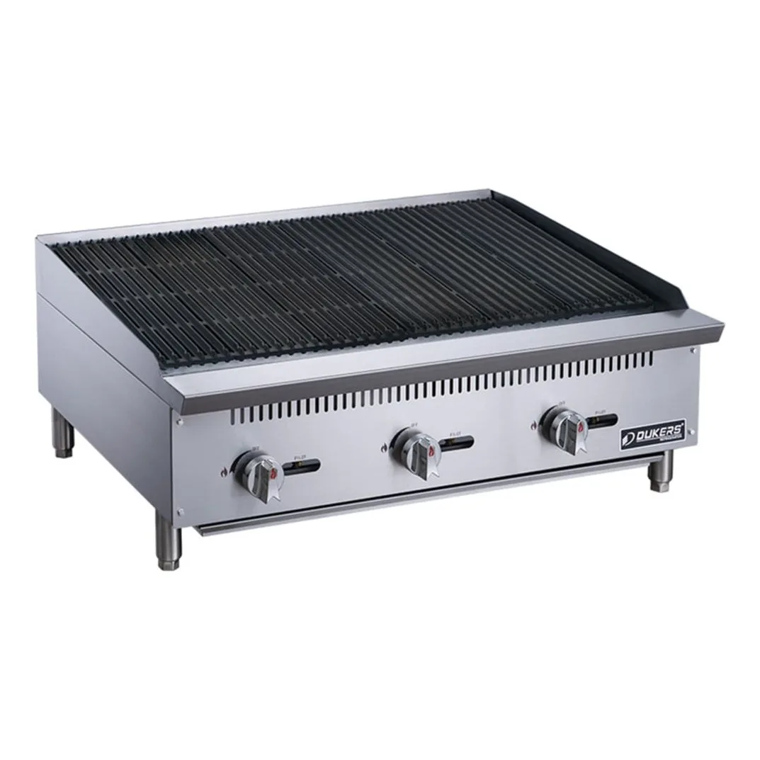Dukers DCRB36 36" Gas Charbroiler w/ Cast Iron Grates - Convertible