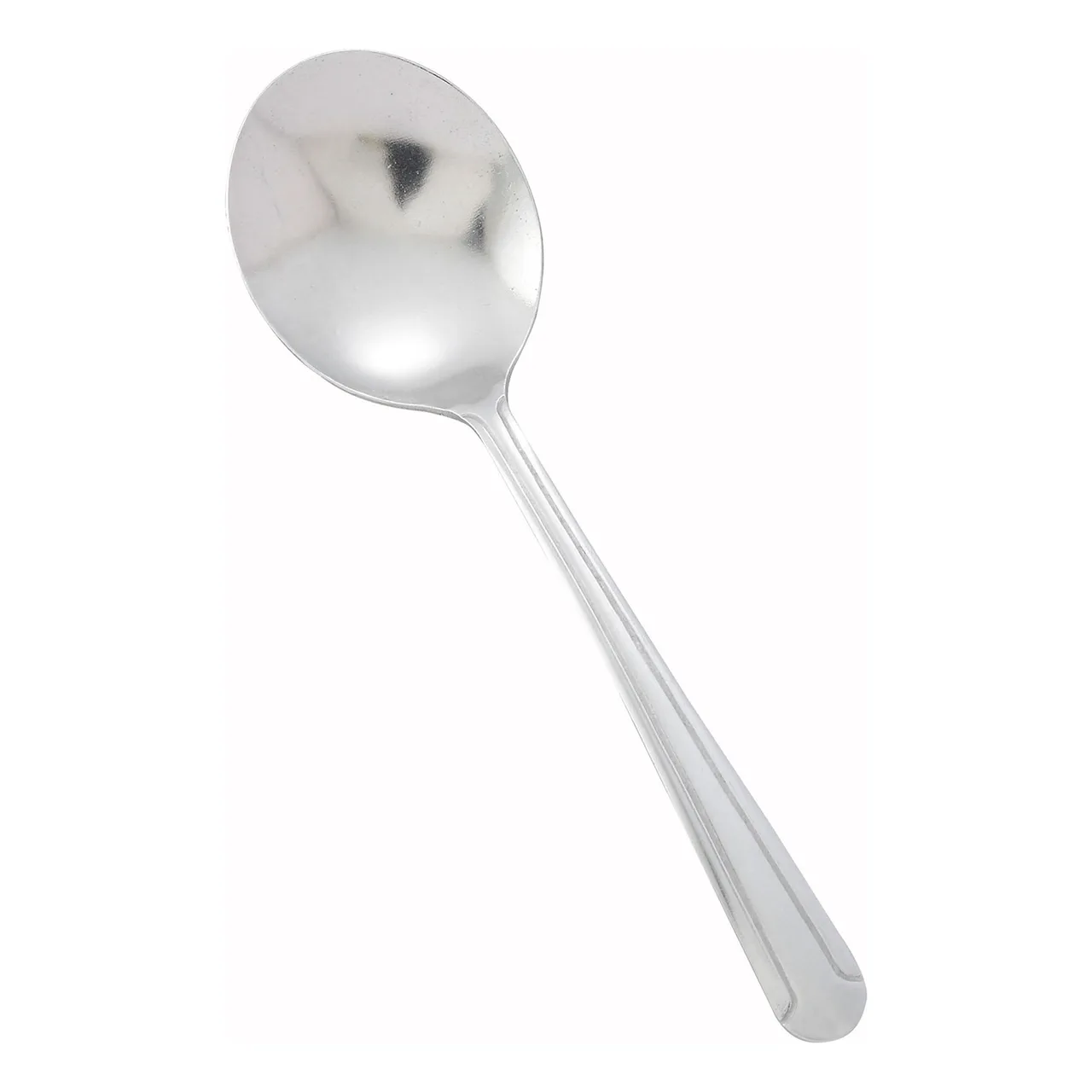 Winco 0001-04 - 6" Dominion Bouillon Spoon, 18/0 Stainless Steel, Vibro Finish - 1 Dozen