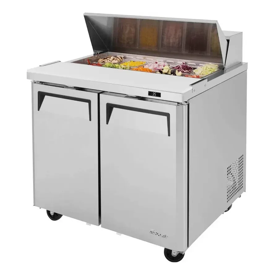 Turbo Air MST-36-N6 36″ Two Section Sandwich / Salad Prep Table w/ 2 Doors, 10 Pans