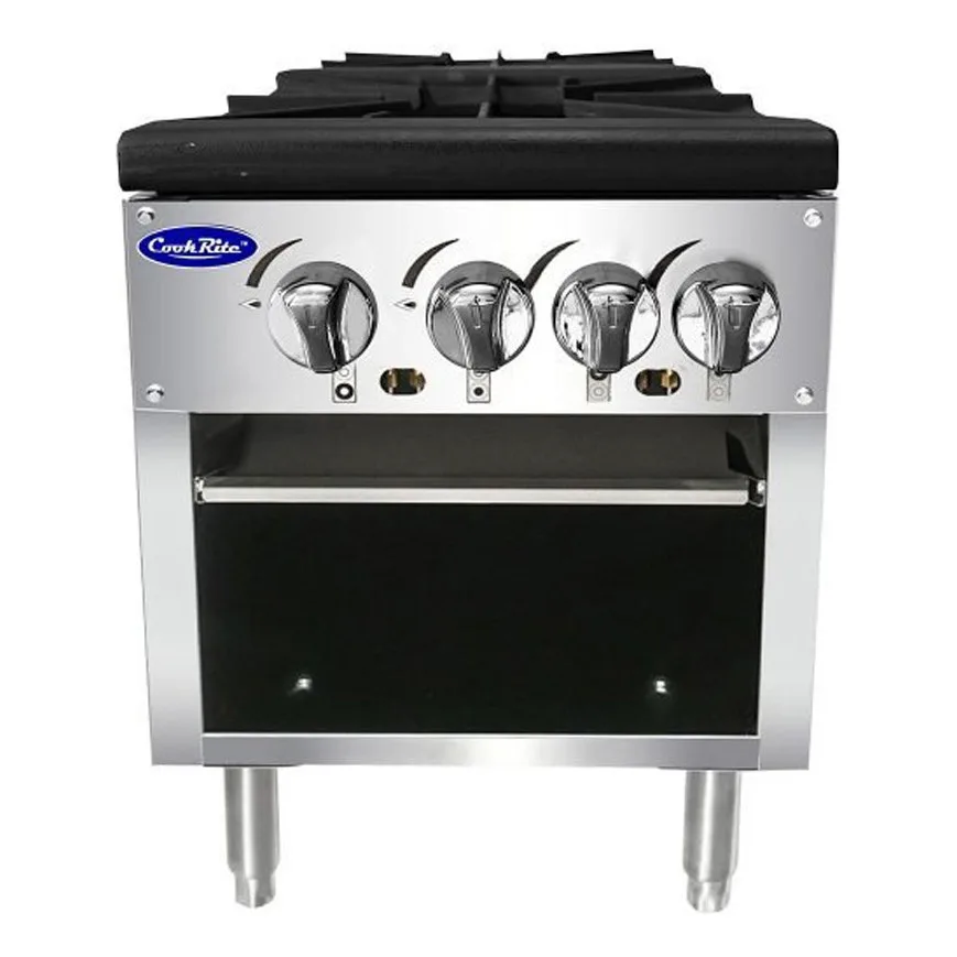 Atosa USA ATSP-18-2 18" Gas Stock Pot Range (Stove) w/ (2) Three Ring Burners, 160.000 BTU