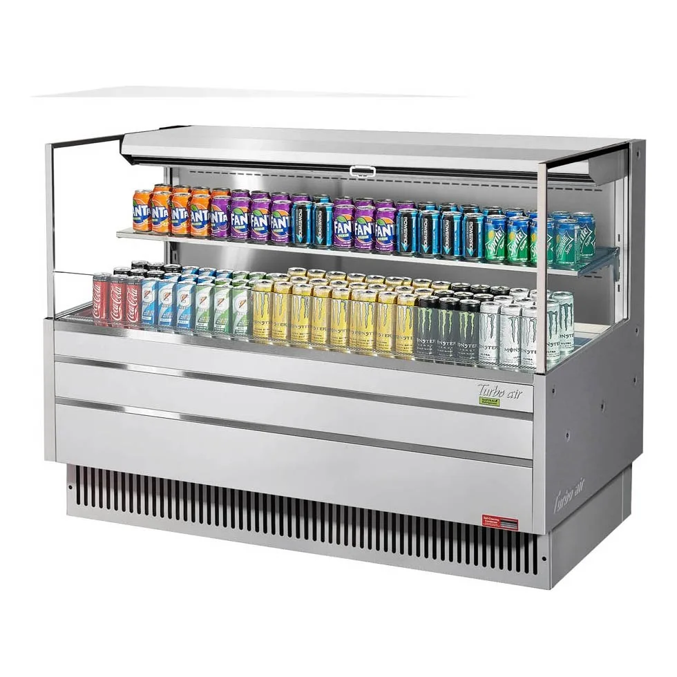 Turbo Air TOM-60L-UF-S-2S-N 58″ Horizontal Open Air Merchandiser, Stainless Steel, Self-Contained, 1 Shelf, 13 cu. ft.