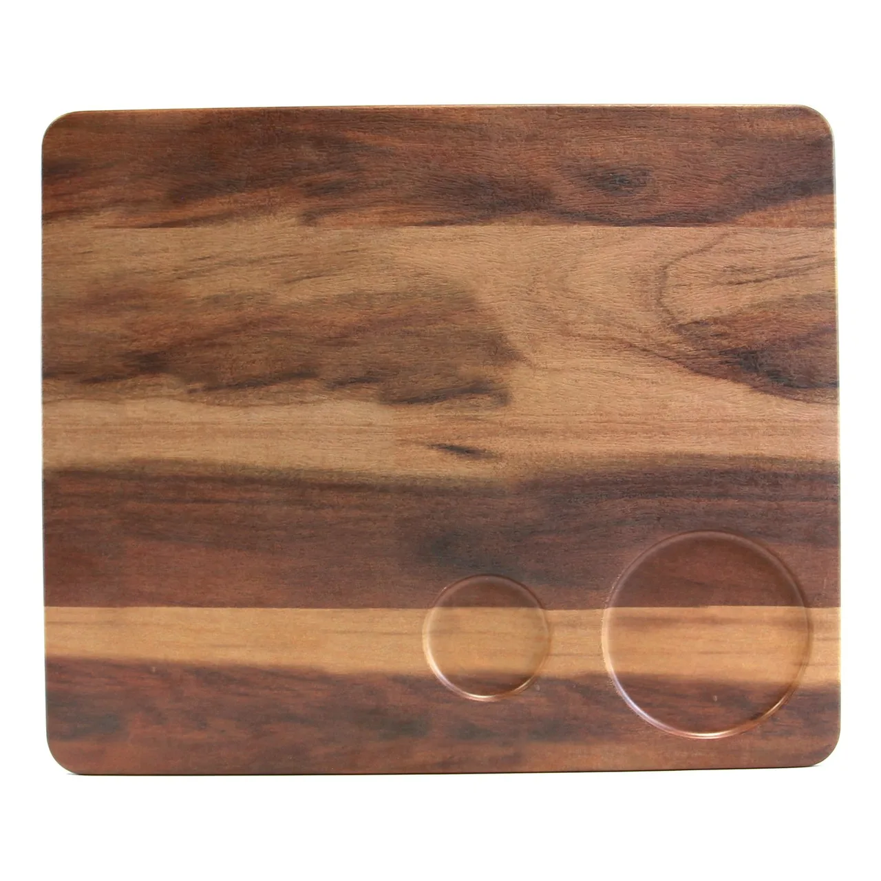 GET M12105RC-HW Melamine Board, 12" x 10" x 1/2"H, Double Ramekin Compartments, Faux Hickory Finish