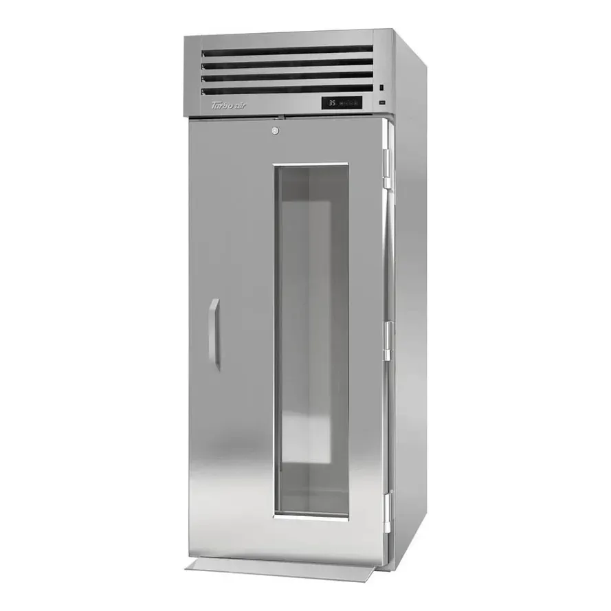 Turbo Air PRO-26R-G-RI-N 34″ One Section Roll-In Refrigerator w/ Glass Door, Self-Contained, Stainless Steel, 40 cu. ft.