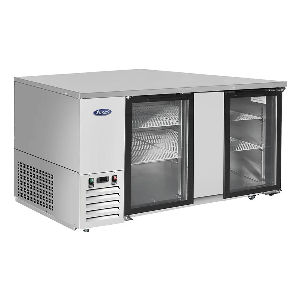 Atosa USA MBB69GGR 68“ Two Section Back Bar Cooler with Glass Door, 21.5 cu. ft.