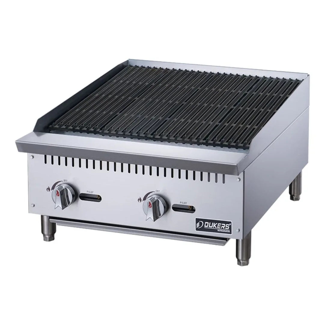 Dukers DCRB24 24" Gas Charbroiler w/ Cast Iron Grates - Convertible