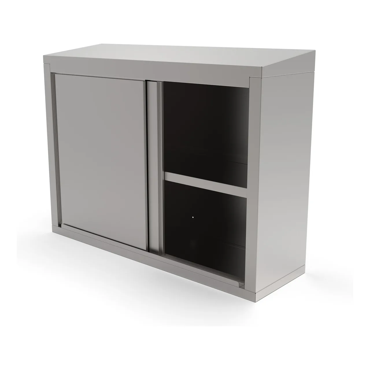 John Boos WCS-48 48" Stainless Steel Enclosed Wall Mounted Cabinet w/ Sliding Doors