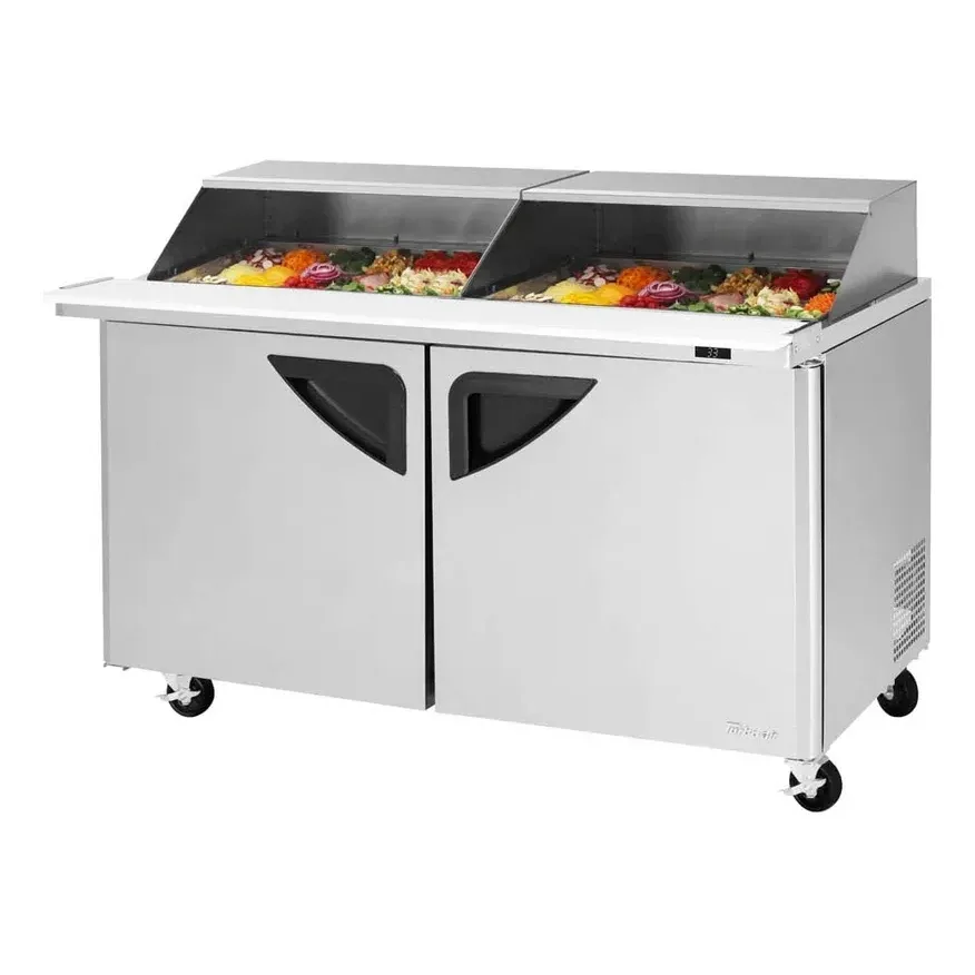 Turbo Air TST-60SD-24-N-SL 60″ Mega Top Sandwich/Salad Prep Table w/ 2 Doors, 24 Pans