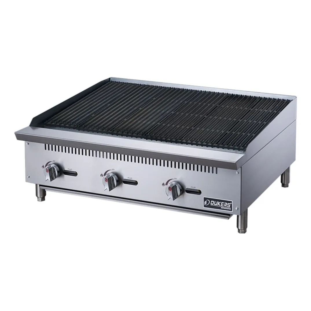 Dukers DCRB36 36" Gas Charbroiler w/ Cast Iron Grates - Convertible