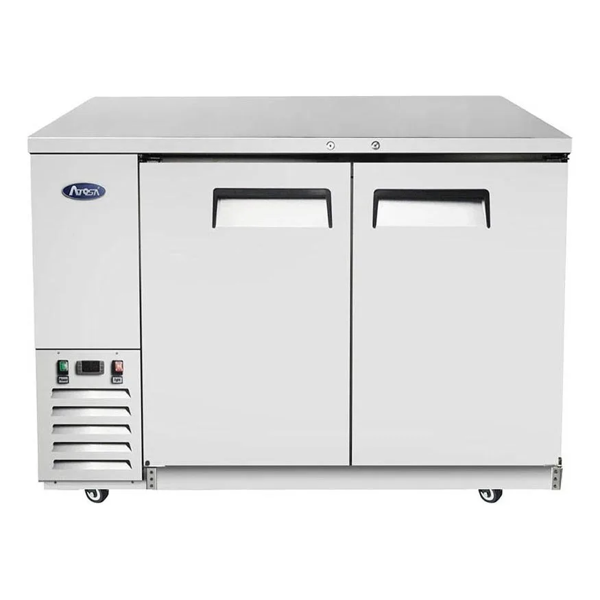 Atosa USA SBB59GRAUS1 57" Two Section Back Bar Cooler with Solid Door, 15.0 cu. ft.