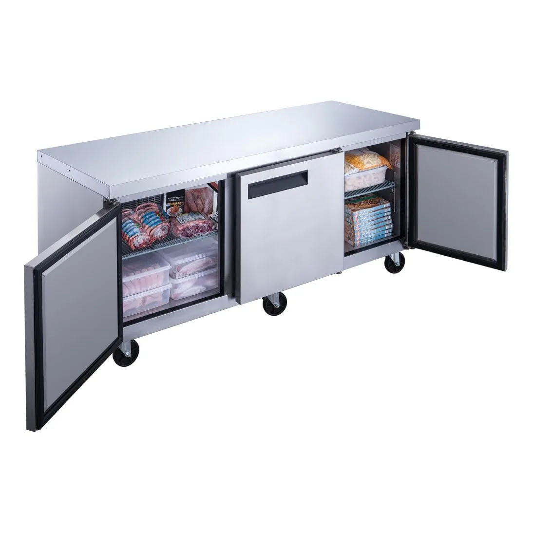 Dukers DUC72F 72 1/2" Undercounter Freezer w/ (3) Sections & (3) Doors, 115v