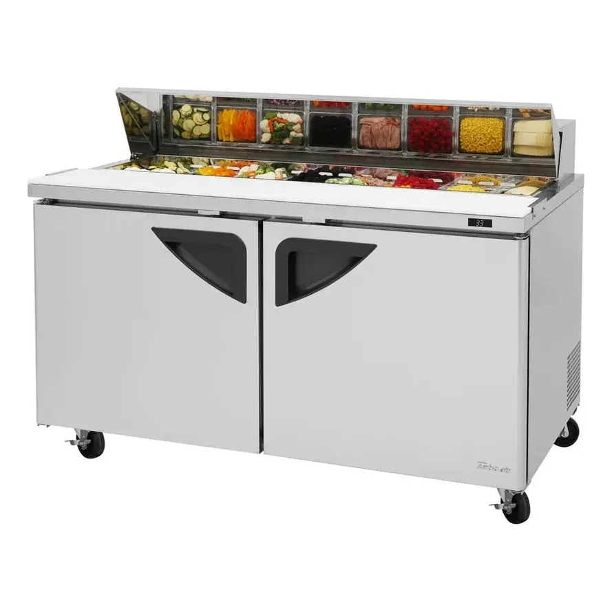 Turbo Air TST-60SD-N 60″ Two Section Sandwich / Salad Prep Table w/ 2 Doors, 16 Pans 2