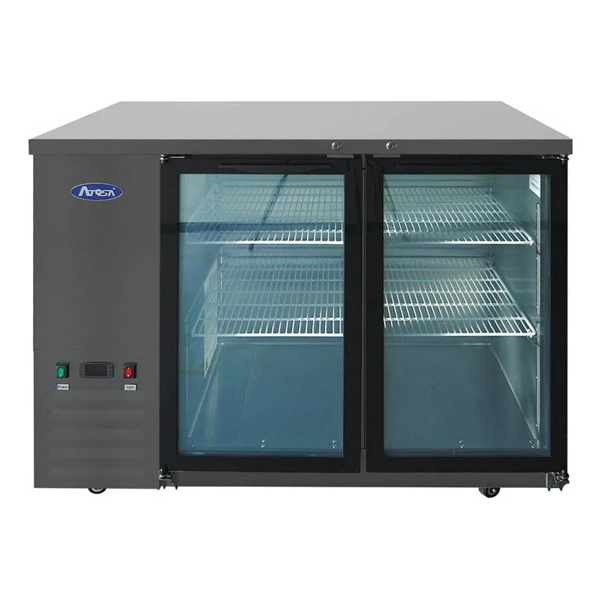 Atosa USA SBB48GGRAUS2 48" Two Section Back Bar Cooler with Glass Door, 11.5 cu. ft.