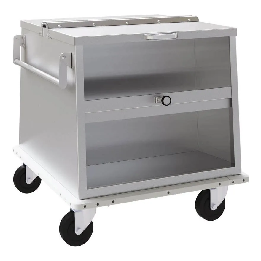 Piper Products D162-33 Stainless Steel Dish Cart, Single Compartment, 33" Long, 216 Plate Capacity, Silver