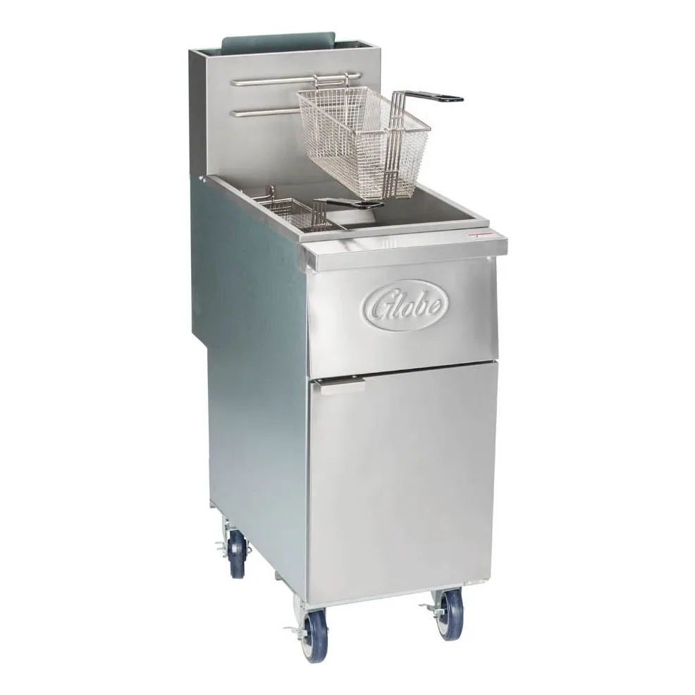 Globe GFF35G Gas Fryer – (1) 35 lb Vat, Floor Model