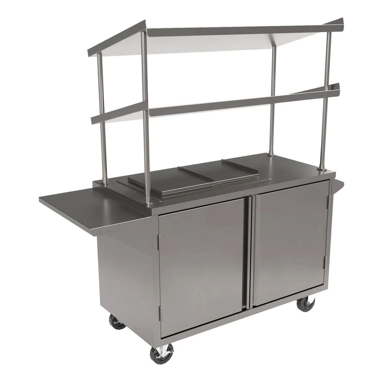BK Resources MSC-2448 Stainless Steel Serving Cart with Cabinet Base - 24" x 48"
