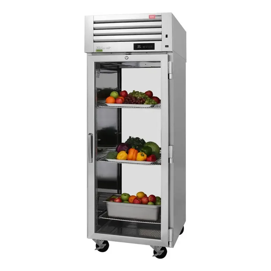 Turbo Air PRO-26R-GS-PT-N One Section Pass-Thru Refrigerator w/ Glass & Solid Combination Door, Top Mount, Stainless Steel, 27 cu. ft.