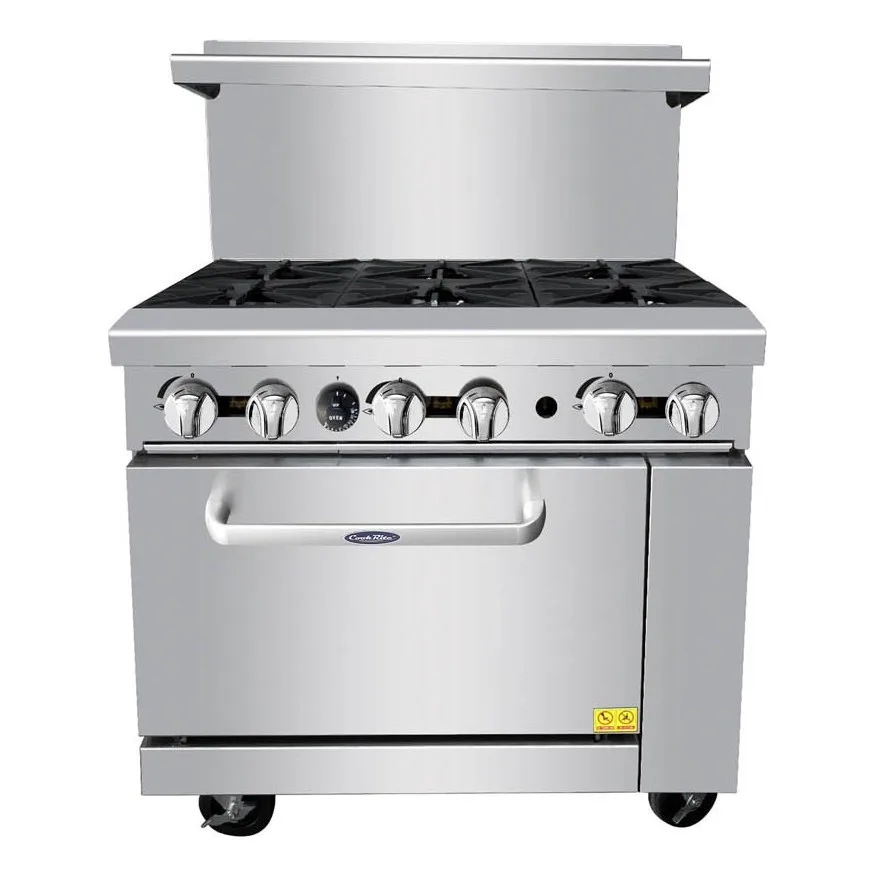 Atosa USA AGR-6B-LP 36" Gas Restaurant Range, (1) Standard Oven, (6) Open Burners