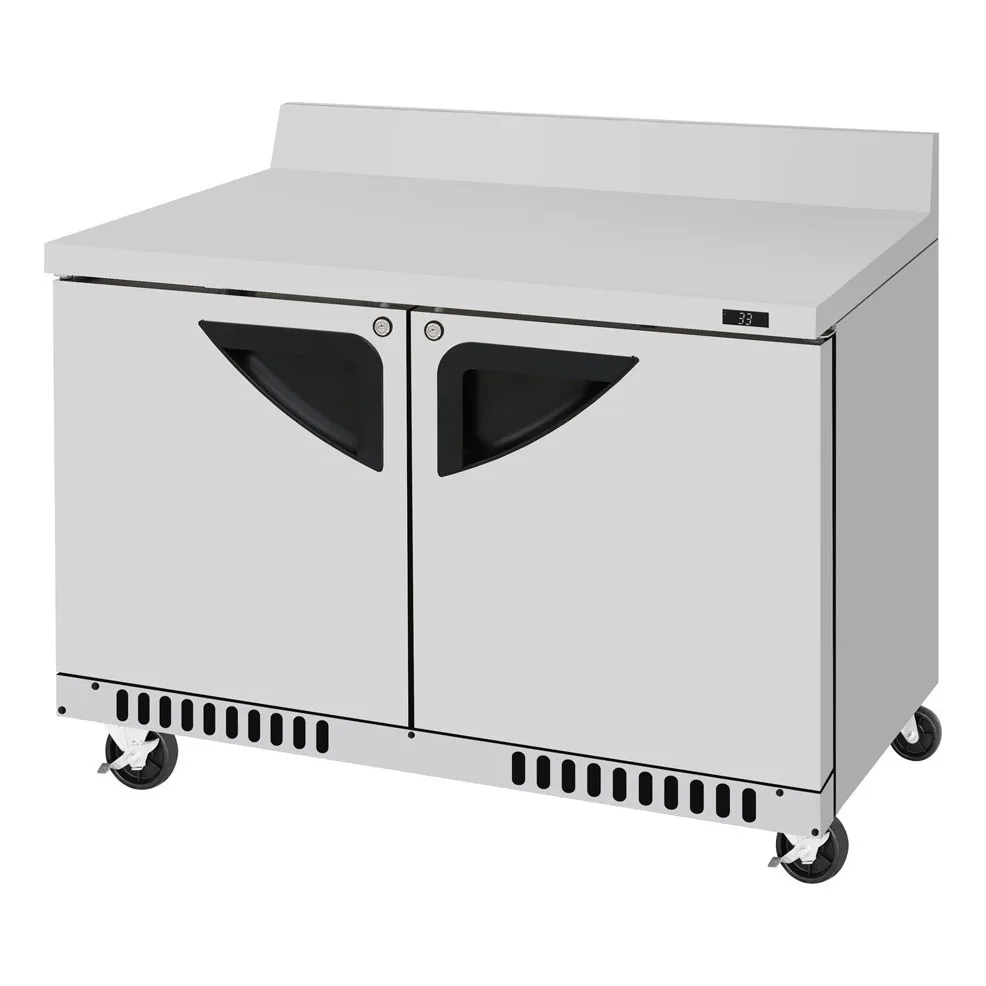 Turbo Air TWR-48SD-FB-N 48″ 2-Section Worktop Refrigerator w/ 2 Doors, 11.1 cu. ft.