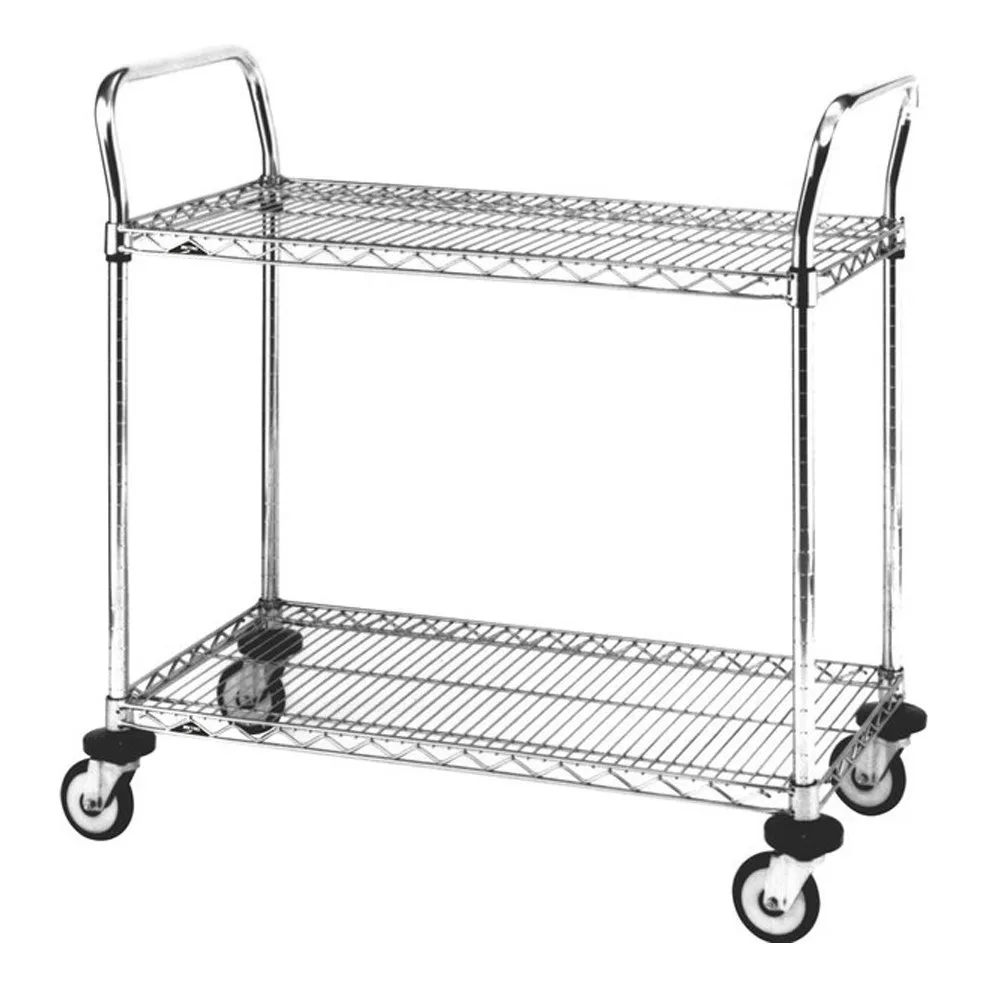 Metro MW604 Super Erecta MW Standard Duty Utility Cart w/ 2 Wire Shelves - 18" x 30" x 38"