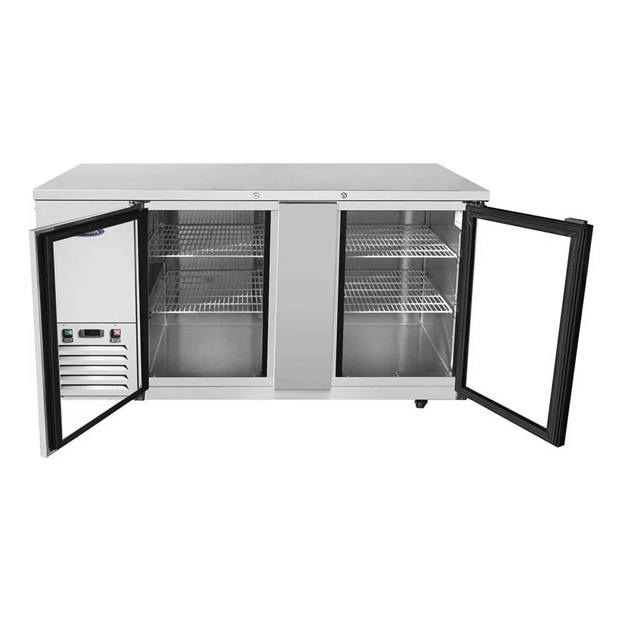 Atosa USA SBB69GGRAUS1 68" Two Section Back Bar Cooler with Glass Door, 18.6 cu. ft.