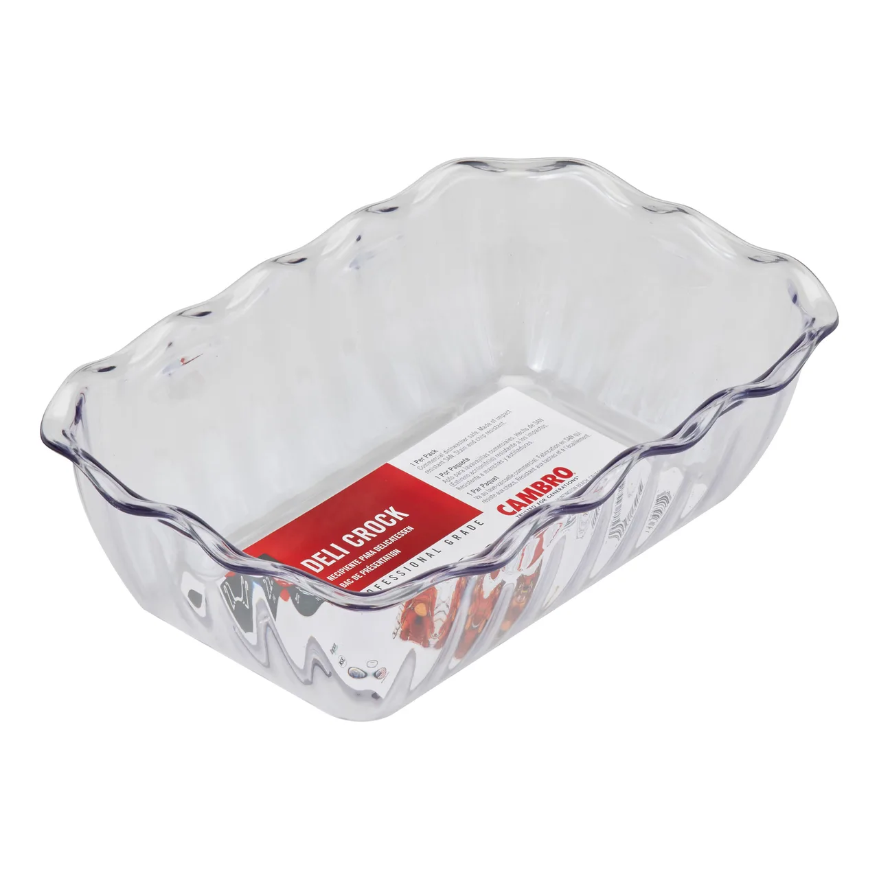 Cambro DC5152 Deli Crock, 2.2 Qt Clear SAN 10-5/16" x 6-13/16", NSF, Made in USA