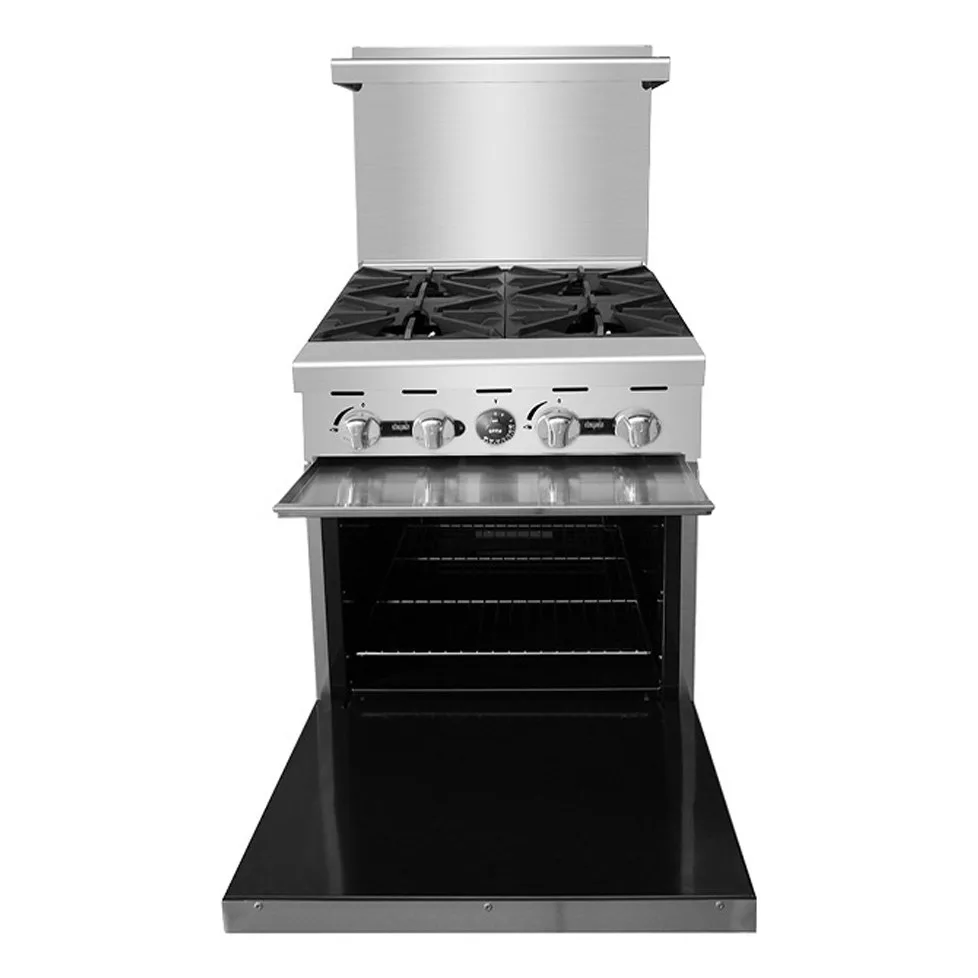 Atosa USA AGR-4B-NG 24“ Natural Gas Restaurant Range with (4) Open Burners, 152.000 BTU 