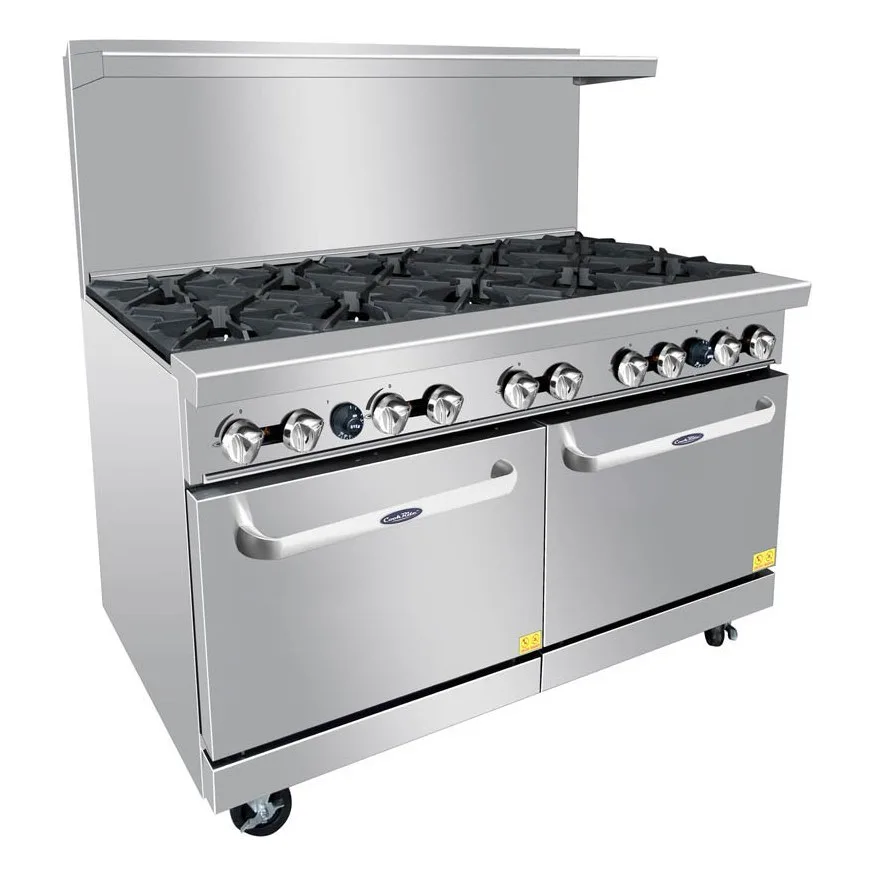 Atosa USA AGR-10B-NG 60" Gas Restaurant Range, (2) Standard Ovens, (10) Open Burners