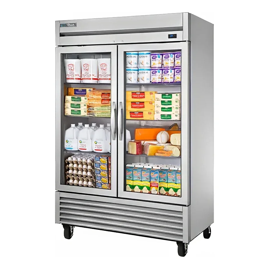 True TS-49G-HC~FGD01 54 1/10″ Two Section Reach In Refrigerator, (2) Left/Right Hinge Glass Doors, 115v