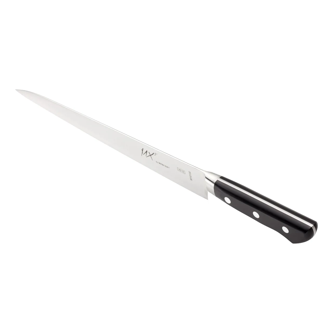 Mercer M16190 MX3 Sujihiki Knife – 10.6" Forged Blade, VG‑10 Core, Smooth Edge, Delrin Handle