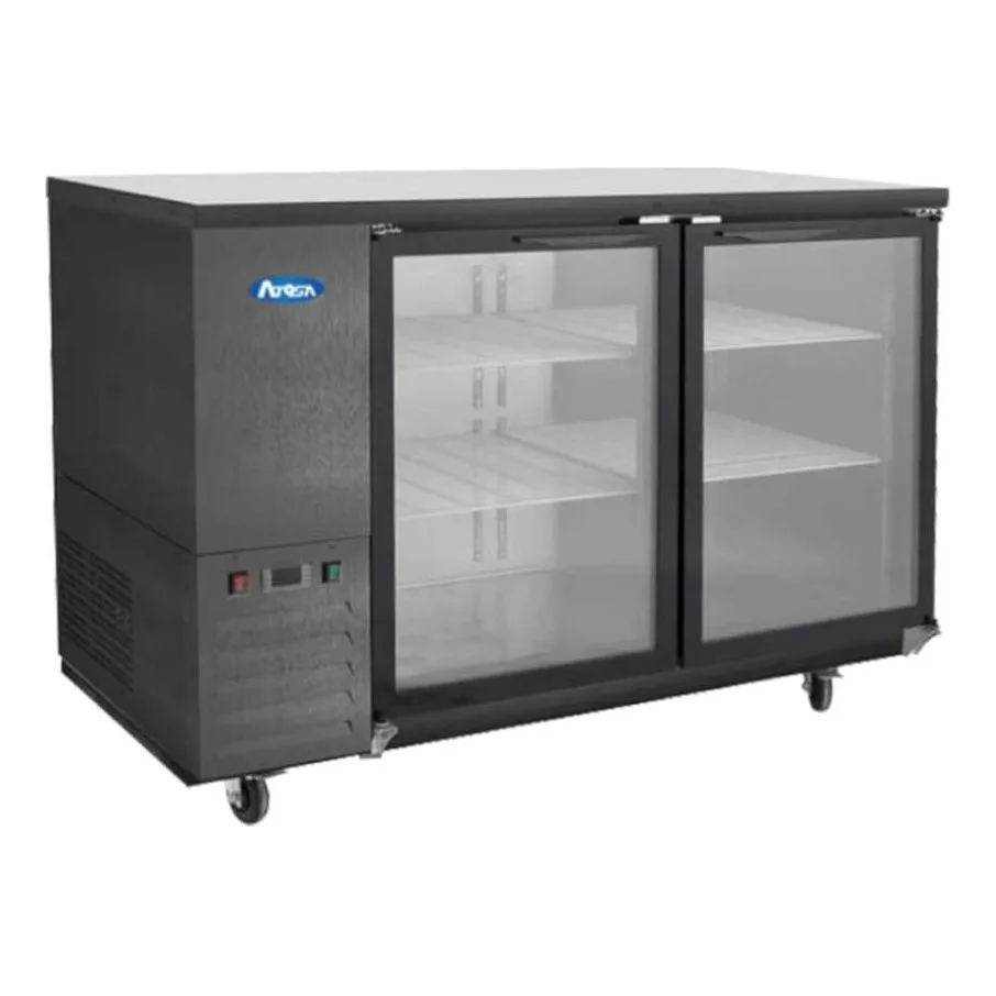 Atosa USA SBB48GGRAUS2 48“ Two Section Back Bar Cooler with Glass Door, 11.5 cu. ft.