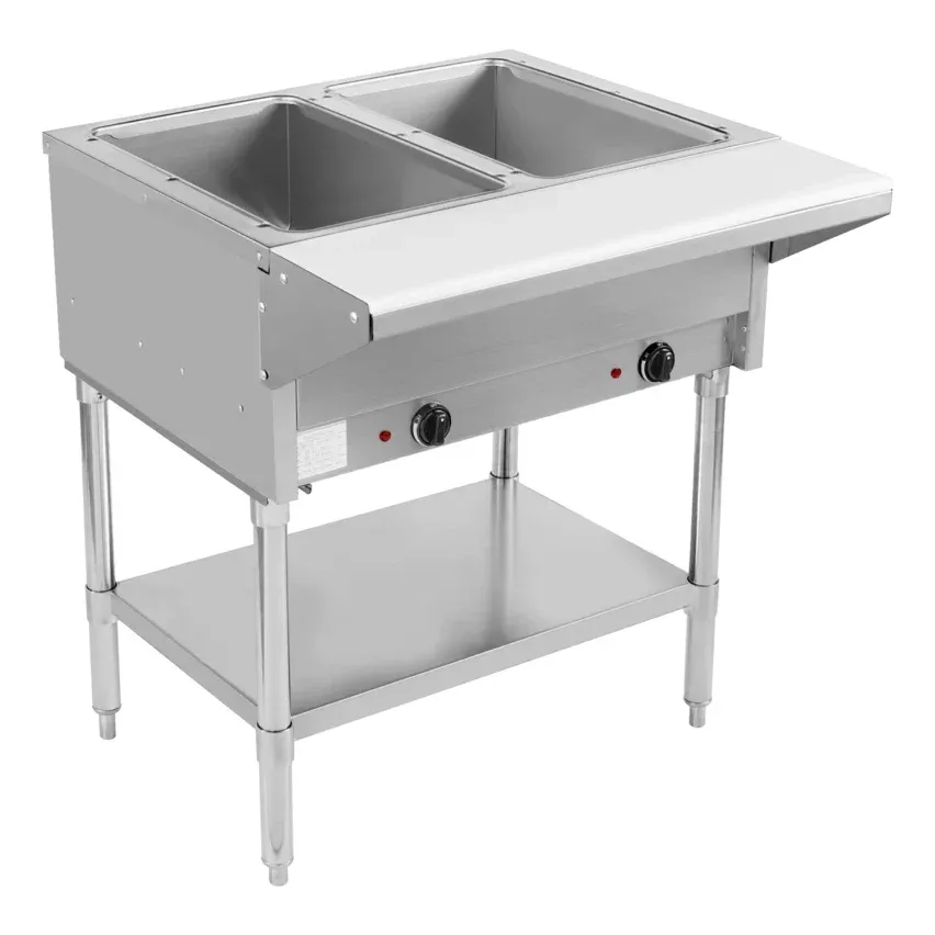 BevLes BVST-2-120 30″ Hot Steam Table w/ (2) Wells & Undershelf, 120v