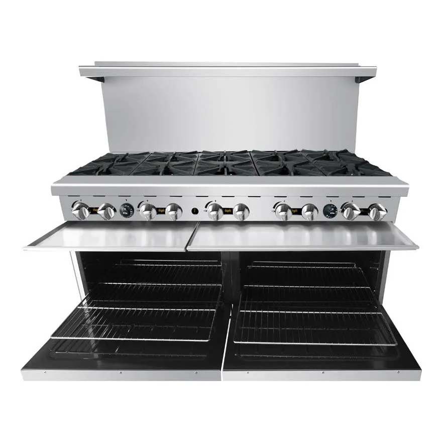 Atosa USA AGR-10B-NG 60" Gas Restaurant Range, (2) Standard Ovens, (10) Open Burners