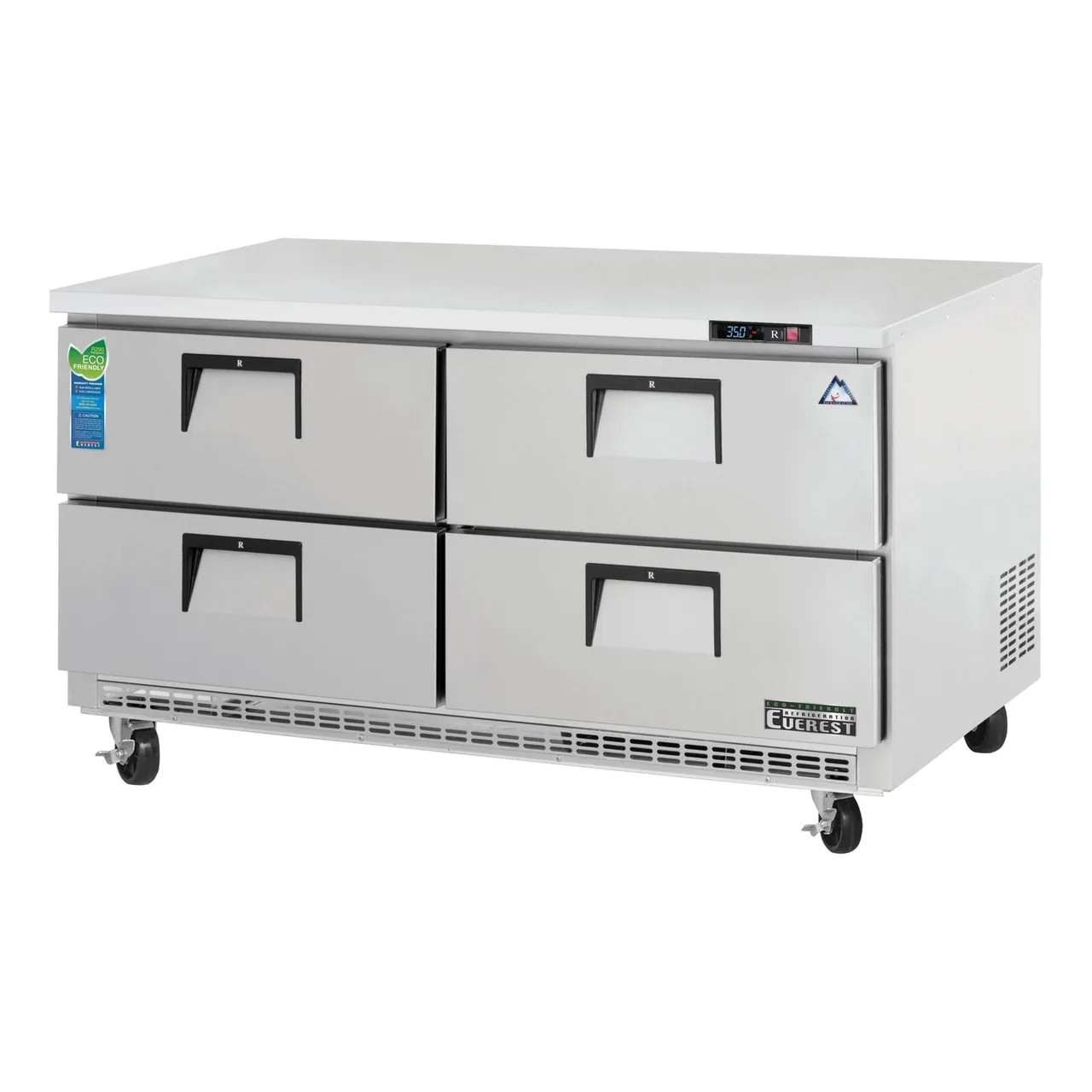 Everest ETBWR2-D4 59″ Two Section Undercounter Refrigerator w/ 4 Drawers, 18 cu. ft.
