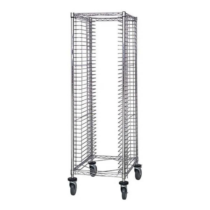 Quantum TC-EL38 38 Tray End Load Chrome Plated Steel Wire Mobile Tray Cart