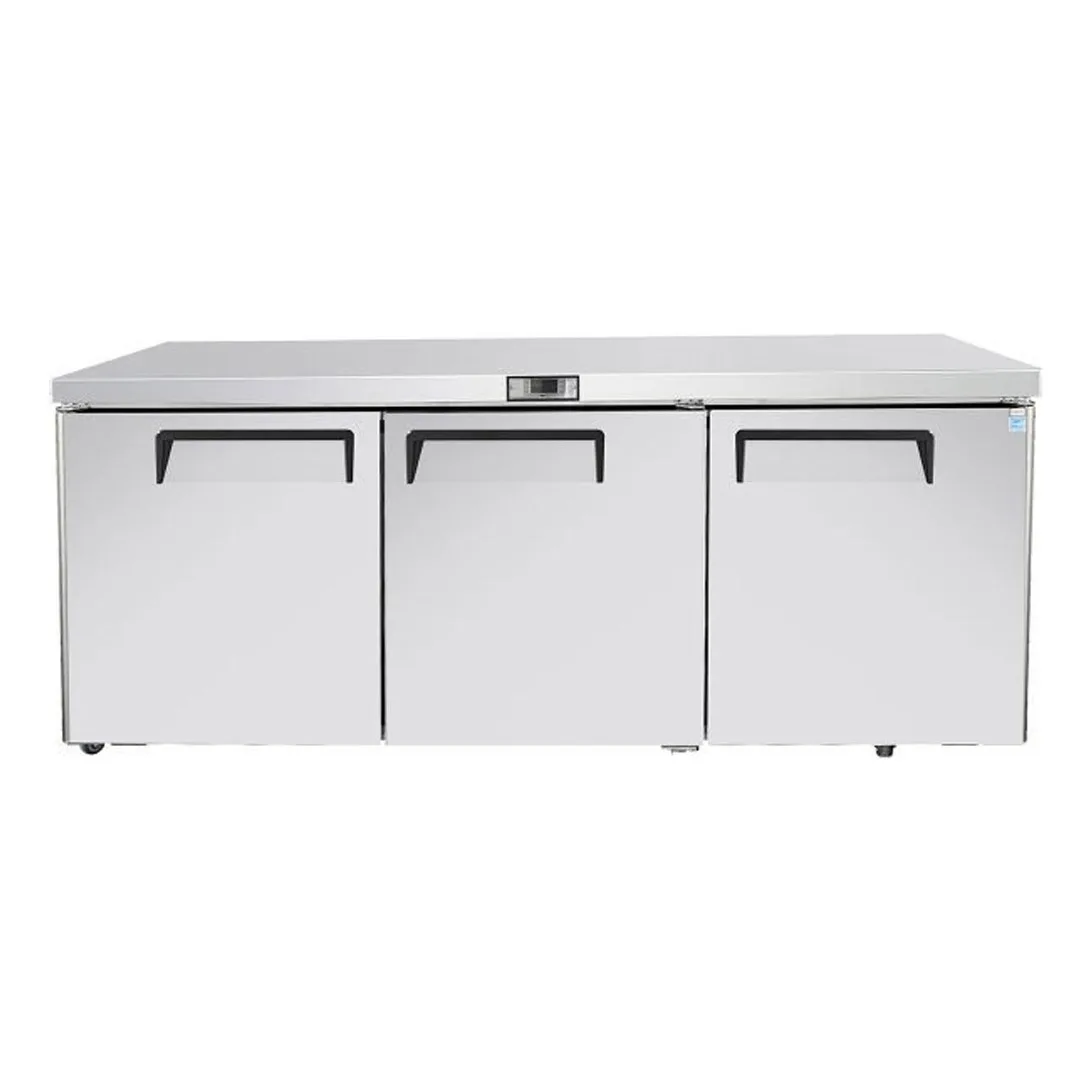 Atosa USA MGF8404GR 72" Three Section Undercounter Refrigerator w/ 3 Doors, 21 cu. ft.