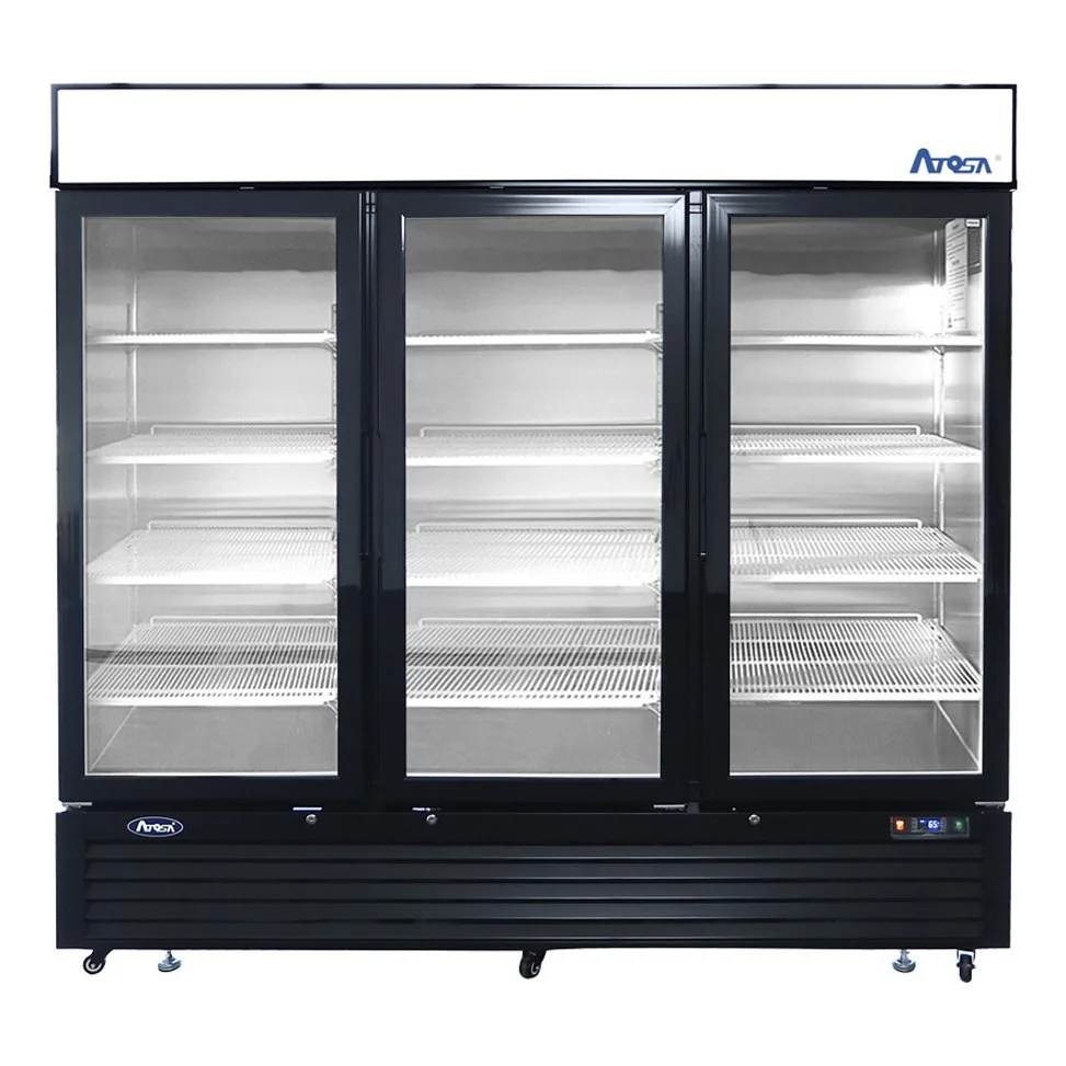 Atosa USA MCF8724GR 81" 3-Section Merchandiser Refrigerator w/ 3 Swing Glass Door, 69.5 cu. ft.